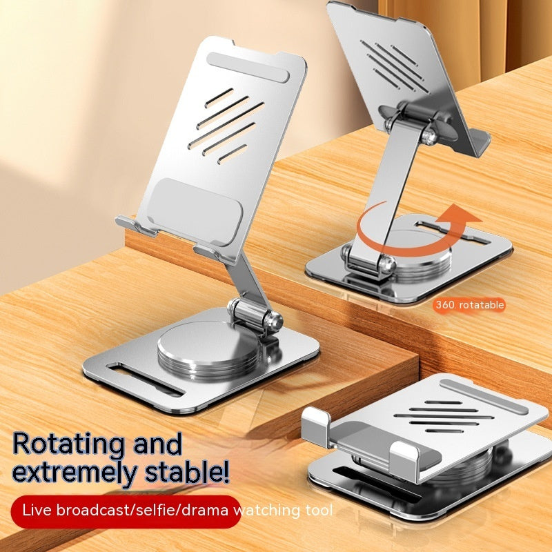 360 Degrees Rotate Metal Desk Mobile Phone Holder Stand For Phone Pad Adjustable Desktop Tablet Holder Table Cell Phone Stand