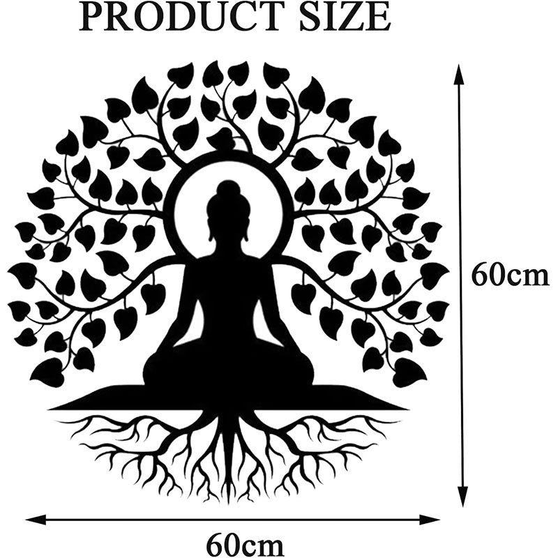 Metal Wall Hangings Buddha Statue Tree Of Life Indoor Iron Hanging Painting