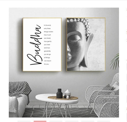 Canvas Painting Pictures Posters Head-Statue Motivational Wall-Art Buddha Home-Decoration