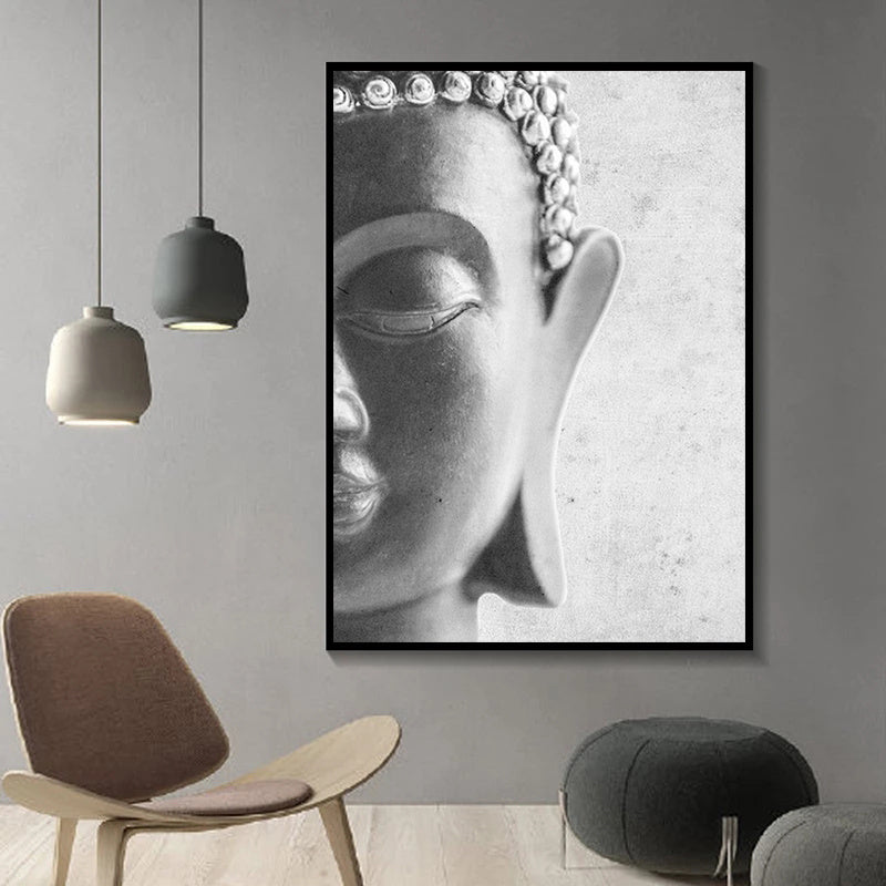 Canvas Painting Pictures Posters Head-Statue Motivational Wall-Art Buddha Home-Decoration