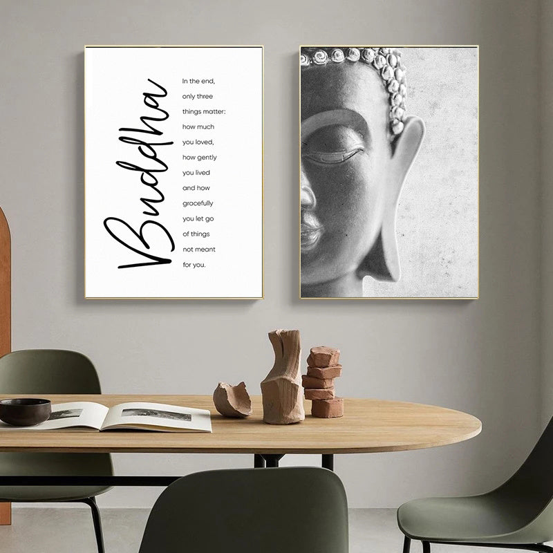 Canvas Painting Pictures Posters Head-Statue Motivational Wall-Art Buddha Home-Decoration