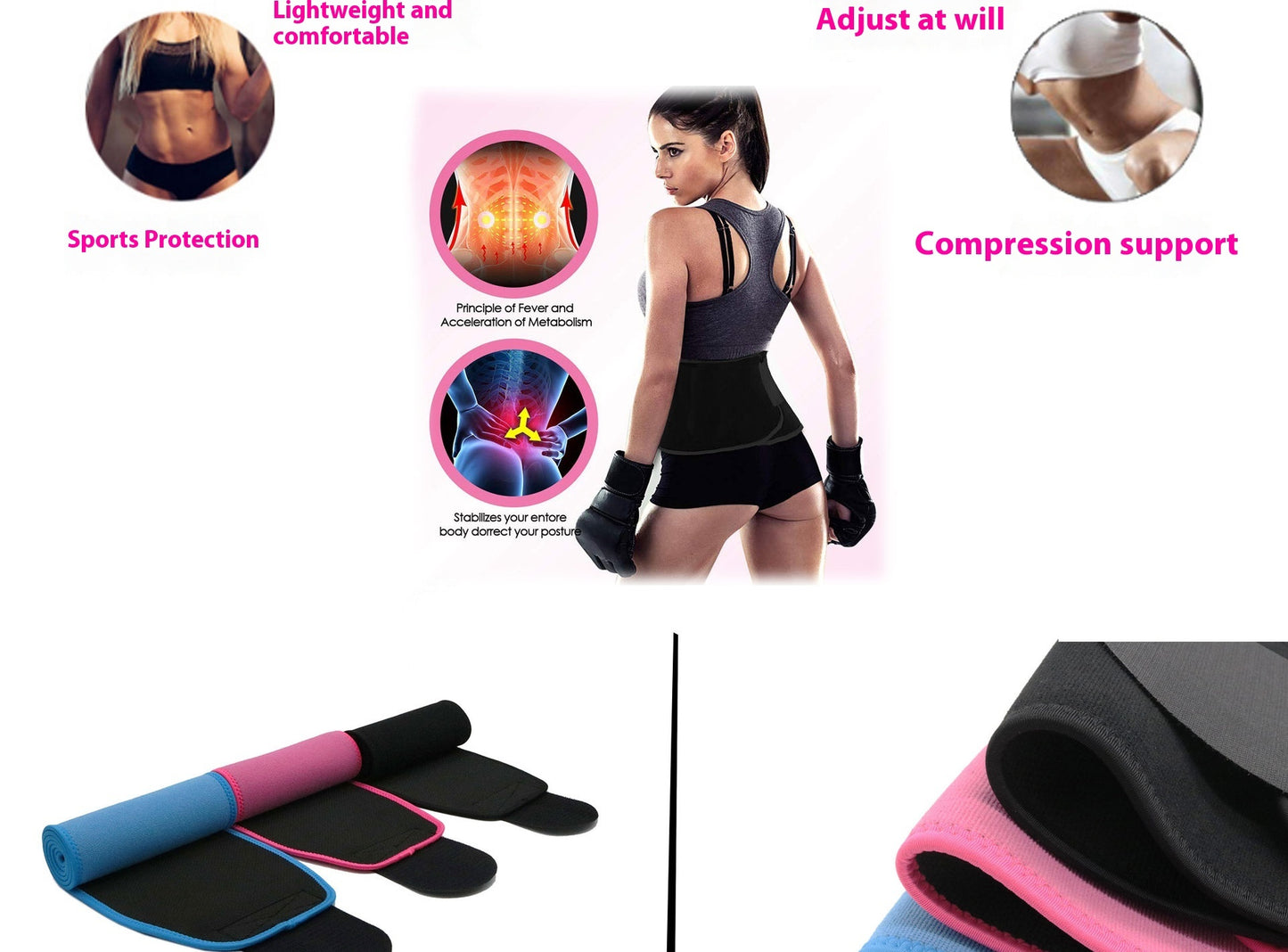 Hot Lumbar Support Belt Fitness Sport Girdle Belt Belt Neoprene Sweat Lumbar Support