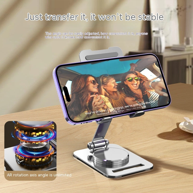 360 Degrees Rotate Metal Desk Mobile Phone Holder Stand For Phone Pad Adjustable Desktop Tablet Holder Table Cell Phone Stand