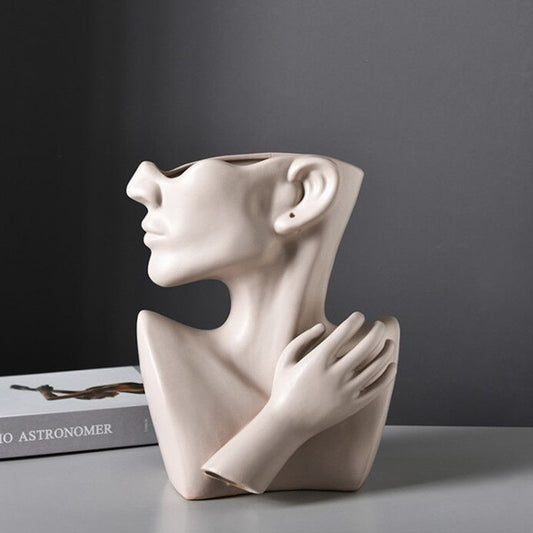 Nordic portrait head flower vase