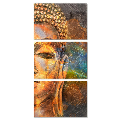 Triple abstract buddha decoration painting