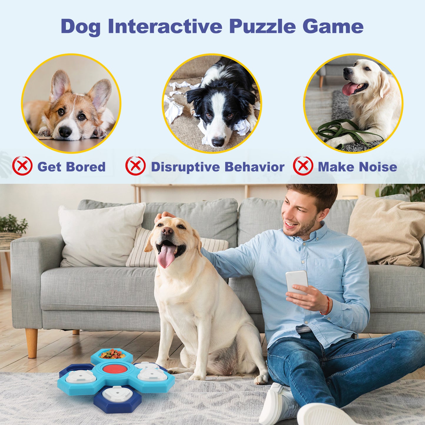 Pets Puzzle Training Slow Feeding Dog Bowl Pet Products