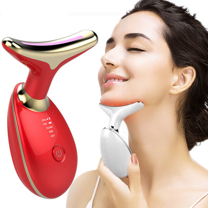 EMS Thermal Neck Lifting And Tighten Massager Electric Micro-current Wrinkle Remover